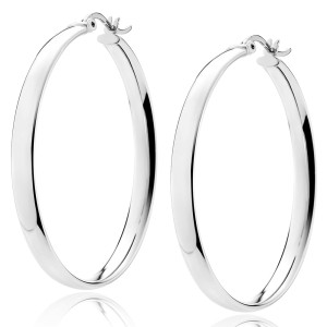 Cercei rotunzi argint Ø40 mm x 4 mm Classic Hoops DiAmanti KHV440R-DIA (Argint 925‰ 6,2 g.)